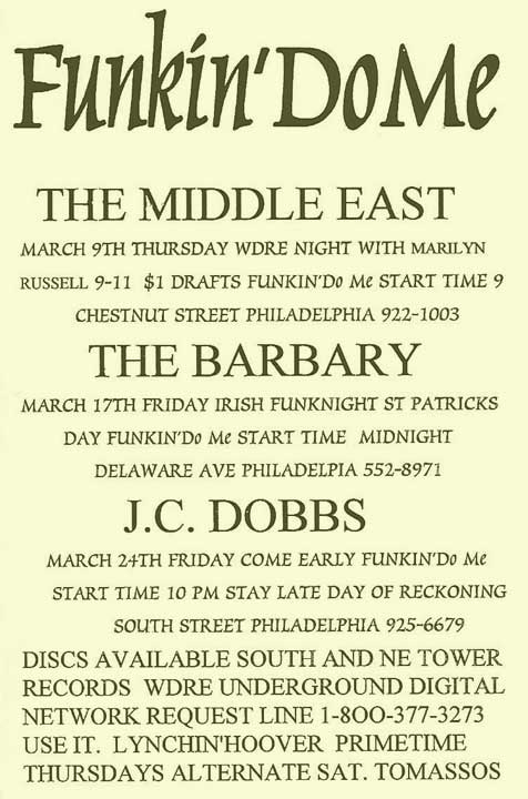 Early Concert Flyer for Funkin Do Me