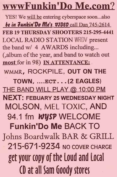 Early Concert Flyer for Funkin Do Me