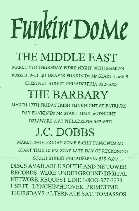 Early Concert Flyer for Funkin Do Me