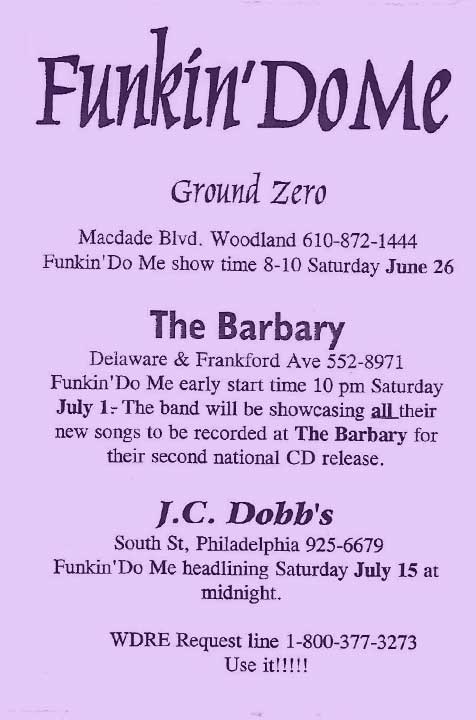 Early Concert Flyer for Funkin Do Me