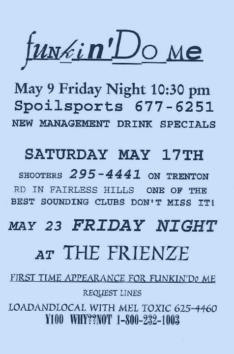 Early Concert Flyer for Funkin Do Me