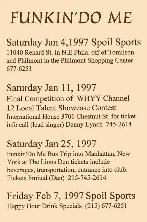 Early Concert Flyer for Funkin Do Me