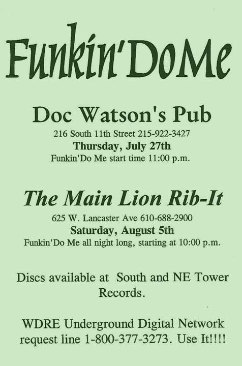 Early Concert Flyer for Funkin Do Me